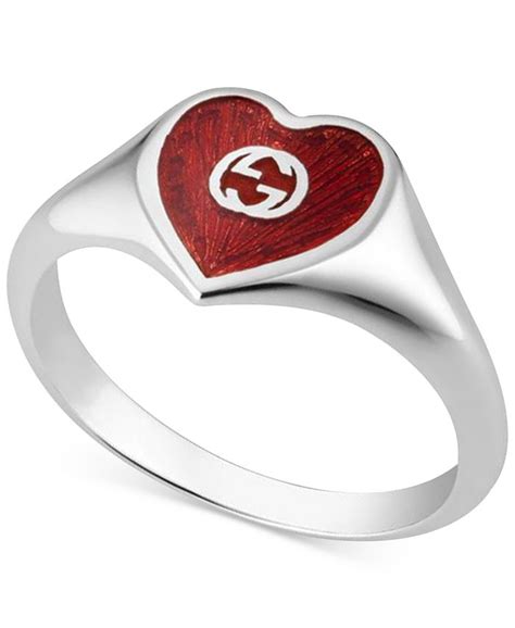 gucci red heart ring